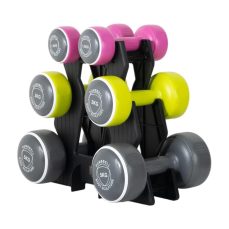 Body Sculpture BW108T Smart Dumbbell Tower Includes 1.5KG, 3KG & 5KG Sets Grey/Pink/Green