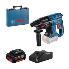 Bosch Professional 18V System Cordless Rotary Hammer GBH 18V-21 (No-Load Speed 0-1800 min-1, Includes 1x GBA 18V 5.0Ah Rechargeable Battery, Charger GAL 18V-40, and Carry Case) - Amazon Exclusive Set