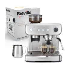 Breville Barista Max Espresso Machine | Latte & Cappuccino Coffee Maker with Integrated Bean Grinder & Steam Wand | 2.8 L Water Tank | 15 Bar Italian Pump | Stainless Steel