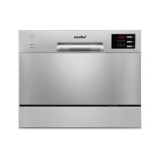 COMFEE' KWH-TD602E-S Freestanding Compact Dishwasher, LED Display, 6.5 Liters, Silver, Noise Level 47