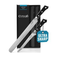 Cutluxe BBQ Kitchen Knife Set - Slicing Carving Knife & Filleting Knife for Meat Cutting & Trimming - Professional Knife - Razor Sharp German Steel - Full Tang & Ergonomic Handle - Artisan Series