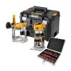 DeWalt DCW604NT 18V Brushless Router Trimmer with 1/4" 12-Piece Cutter Set - Versatile Woodworking Tool, Power Tool Combo Kits