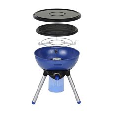 Campingaz Party Grill, Small Camping BBQ-Grill and Gas Stove, Flexible Cooking Options, Gas Cooker with Non-Stick Coated Grill Plate and Pot Rack, 2000 Watts Power, Runs Off CV 470 Gas Cartridge