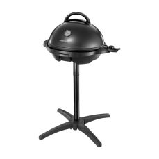 George Foreman Indoor Outdoor BBQ Electric Grill [1500cm² Cooking Surface, Variable Temperature Control & Viewing Gauge, Use with or without Stand, Easy Clean Removable Plate, Drip Tray] Black 22460