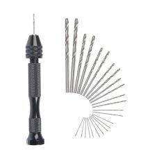FOCCTS 25Pcs Pin Vise Hand Drill Set Holding 0.3-3.4mm Bits for Model Resin Jewelry Walnut Wood Crafts, etc.