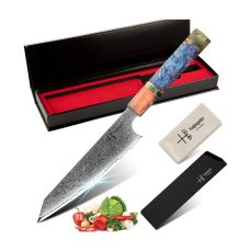Hajegato Damascus Chef Knife Petty Unique One Of A Kind Handle Professional 6 Inch Japanese Chef’s Kitchen Knife VG10 67 Layers Damascus Steel Knife