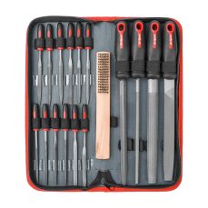Hi-Spec 17 Pc Metal File Set - Hand & Needle Files for Metal & Woodwork with Large & Fine Micro Steel Files in a Big Zipper Case