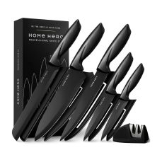 Home Hero Ultra-Sharp Stainless Steel Kitchen Knife Set - 5-Piece Chef Knives Set with Sheath (Black)
