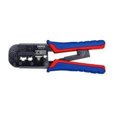 Knipex Crimping Pliers for Western Plugs, Burnished, with Multi-Component Grips, 190 mm - 97 51 10