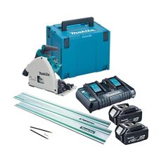 Makita DSP600PT2 36v Twin 18v Brushless Plunge Cut Circular Saw with 2X Guide Rails