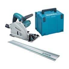 Makita SP6000J1 Plunge Cut Circular Saw 165mm 110v + 1.5m Guide Rail + Case - Non-Slip Handles, Splinter-Free Cutting, Tip Resistant, Vacuum Compatible