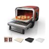Ninja Woodfire Electric Outdoor Oven, 8-in-1 Pizza Oven, High-Heat Roaster & BBQ Smoker with Roast Rack, Pro-Heat Tray, Pizza Stone, Wood Pellets & Scoop, Electric, 6 Pizza Settings, Burnt Orange [Energy Class A]