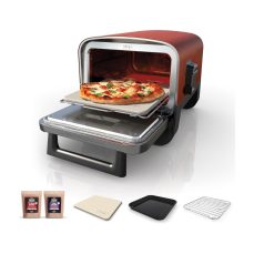 Ninja Woodfire Electric Outdoor Oven, 8-in-1 Pizza Oven, High-Heat Roaster & BBQ Smoker with Roast Rack, Pro-Heat Tray, Pizza Stone, Wood Pellets & Scoop, Electric, 6 Pizza Settings, Burnt Orange [Energy Class A]