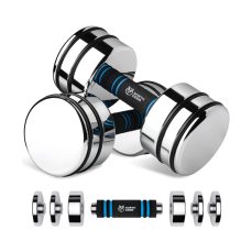 Northdeer Steel Dumbbells Ultracompact Adjustable 2.5kg 5kg 7.5kg 10kg 15kg 25kg Chrome Dumbbell with Foam Handles Home Gym Workout (Choice of Size)