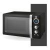 Swan SM22030LBN Retro LED Digital Microwave with Glass Turntable, 5 Power Levels & Defrost Setting, 20L, 800W, Black