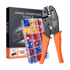 Preciva insulated Wire Terminal Crimping Tool Kit, Preciva 0.5-6mm² Ratchet Crimping Plier, Cable Lug Pliers Electrician Crimping Tool Set with 350 Insulated Butt Bullet Spade Ring Crimp Connectors