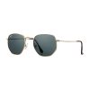 Pro Acme Small Square Sunglasses for Women Men – 100% Real Glass Lens, Hexagonal Frame