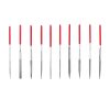 QWORK® Needle File Set, 3x140mm Mini Modelling Files, Diamond Files for Metal, Plastic, Glass, Wood, Jewelry, Rough Carving, 10Pcs