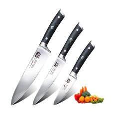 SHAN ZU Knife Set, 3-Piece Kitchen Knife Set with German Stainless Steel – Professional Japanese Knife Set, Ultra Sharp Chef’s Knife 20cm, Kitchen Knife 15cm, Paring Knife 9.5cm