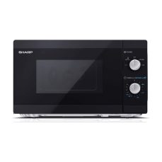 SHARP YC-MS01U-B Compact 20 Litre 800W Manual Control Microwave with 5 Power Levels, Defrost Function, and LED Cavity Light - Black
