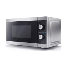 SHARP YC-MS01U-S Compact 20 Litre 800W Manual Control Microwave, 5 Power Levels, Defrost Function, LED Cavity Light - Silver