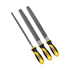 TARIST Metal File Set - 3-Piece 8-Inch Professional Carbon Steel File Set with Flat, Half-Round, and Round Files