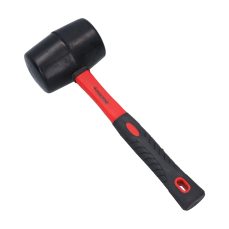 Toolzone 32Oz Rubber Mallet - Fibre Handle, Red and Black