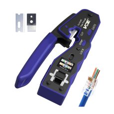 VCE GJ670BL RJ45 Crimp Tool | Pass Through Ethernet Crimping Tool for Cat5, Cat6, Cat7 End Pass-Thru Connector
