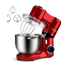 Vospeed Stand Mixer 1500W 8L Cake Mixer Electric Kitchen Food Mixer with Stainless Steel Bowl, Beater, Dough Hook, Whisk for Baking, Dishwasher Safe (Red)