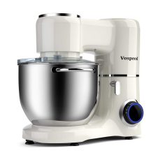Vospeed Stand Mixer 1500W 8L Cake Mixer – Electric Kitchen Food Mixer with Stainless Steel Bowl, Beater, Dough Hook, Whisk for Baking, Dishwasher Safe (White)