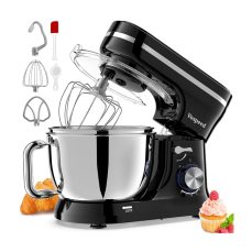Vospeed Stand Mixer, 4.5L+5L Bowls 8-Speed 1000W Tilt-Head Food Mixer, Kitchen Electric Mixer with Dough Hook, Whisk, Beater, Splash Guard (Black)
