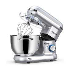 Vospeed Stand Mixer, 6.2L 1500W Electric Food Mixer Dough Blender with Bowl, Beater, Hook, Whisk, Egg Separator & Silicone Spatula, Dishwasher Safe (Silver)