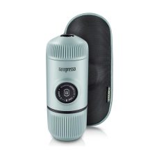 WACACO Nanopresso Portable Espresso Maker Bundled with Protective Case, Upgrade Version of Minipresso, Mini Travel Coffee Machine, Perfect for Camping, Travel, and Office (New Elements Arctic Blue)