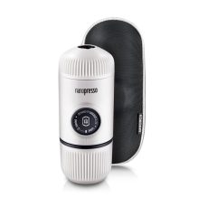 WACACO Nanopresso Portable Espresso Maker Bundled with Protective Case, Upgrade Version of Minipresso, Mini Travel Coffee Machine, Perfect for Camping, Travel and Office (New Elements Chill White)