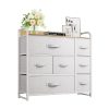 YITAHOME Chest of Drawer - Fabric Dresser with 7 Drawers, Organizer Unit for Bedroom, Living Room, Hallway, Closets & Nursery - Sturdy Steel Frame, Wooden Top & Easy Pull Fabric Bins (Light Gray)