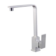 Iconic Stainless Steel Kitchen Sink Faucet – Hot and Cold Water Mixer Tap, Deck Mounted with Single Lever Control, 304 Stainless Steel Brushed Finish
