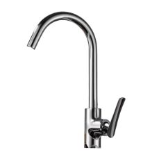 Astra Kitchen Hot Cold Faucet Deck Mounted Basin Mixer Tap - Modern Chrome Finish Single Lever Swan Neck Kitchen Sink Tap - Durable Brass Construction with Sedal Ceramic Disc Cartridge