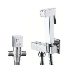 Riva Square Brass Thermostatic Douche/Shattaf Set – Sleek Square Design with Thermostatic Control, Premium Brass Construction