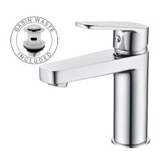 Chronium Bathroom Basin Mixer Tap | Chrome Finish Single Lever Basin Tap | Modern Bathroom Sink Mixer with 35mm Ceramic Cartridge | Water-Saving & Durable Design